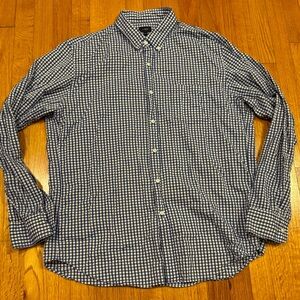 J Crew Shirt Mens XL Blue Stripe Button Up Long Sleeve Button Down
